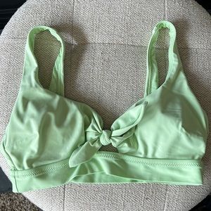 Aerie Green Scoop Tie Swimsuit Top